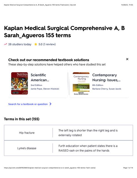 Solutions Available. . Kaplan med surg comprehensive a quizlet